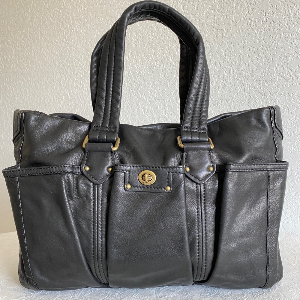 Marc by Marc Jacob black leather multi purpose tote bag